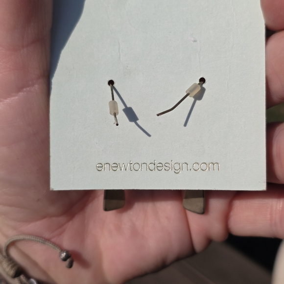 Gold Matte Cross Earrings - Picture 4 of 5